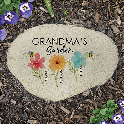 Personalized Watercolor Garden Flat Garden Stone