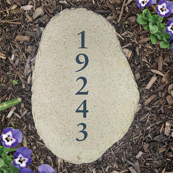 Personalized Address Vertical Flat Garden Stone