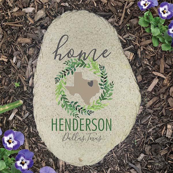 Personalized Home State Vertical Flat Garden Stone