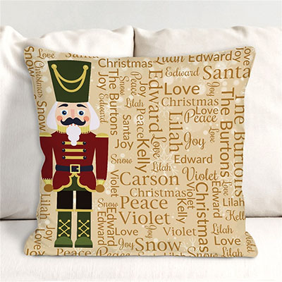 Personalized Nutcracker Word Art Throw Pillow