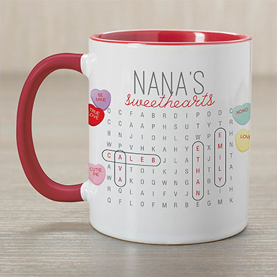 Personalized Sweethearts Word Search Mug