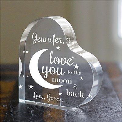 Engraved To The Moon and Back Acrylic Keepsake