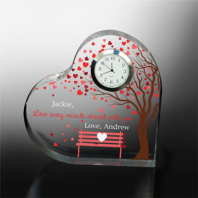 Personalized Love Tree Heart Clock Keepsake