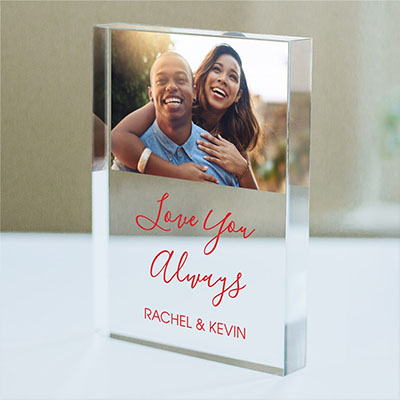 Personalized Love You Always Photo Acrylic Keepsake Block