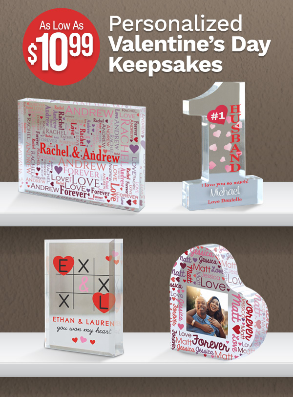 Personalized Valentine’s Day Keepsakes as low as $10.99 – No Code Needed!