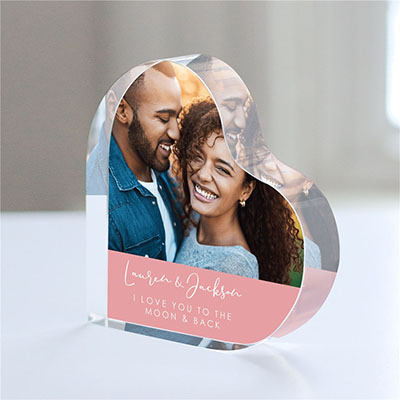 Personalized Photo and Message Large Acrylic Heart Keepsake