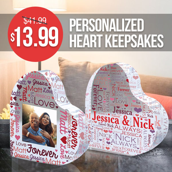 $13.99 Personalized Heart Keepsakes With Code: HEART13AU