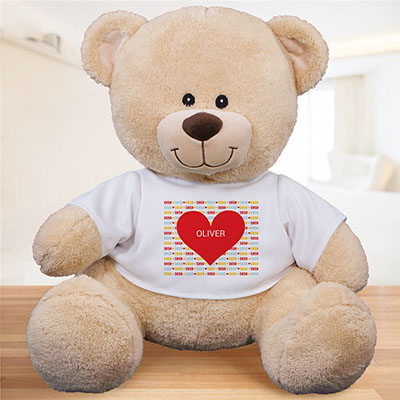 Personalized Red Heart Kids Bear