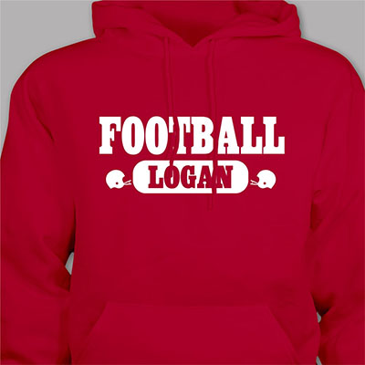 Personalized Football Youth Hooded Sweatshirt