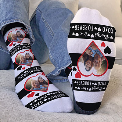 Personalized Heart Shaped Photo Crew Socks