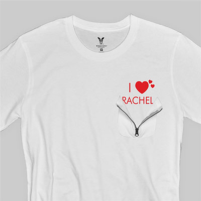 Personalized I Heart... Zipper Pocket T-Shirt