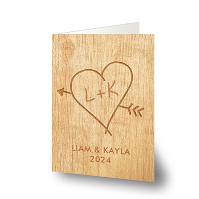 Personalized Carved Initial Card