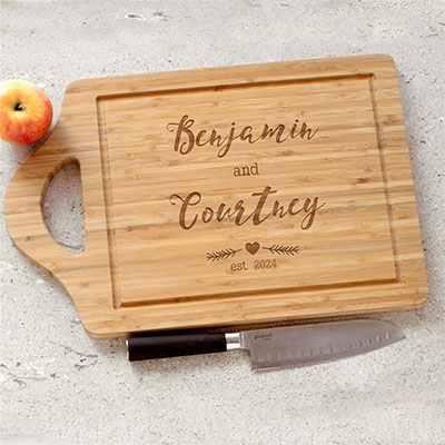 Engraved Couples Established Cutting Board