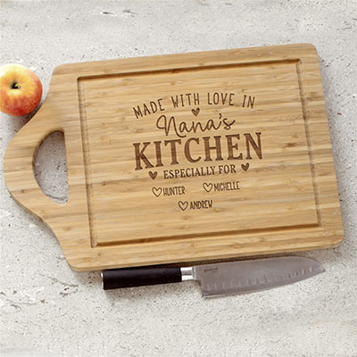 Engraved Made With Love In Nana's Kitchen Cutting Board