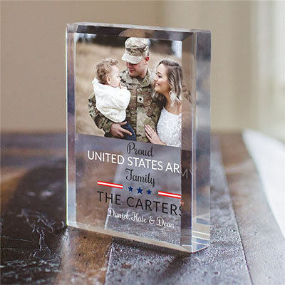 Personalized Stars & Stripes Proud Family Photo Acrylic Keepsake