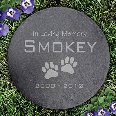 Pet Memorial Round Slate Stone