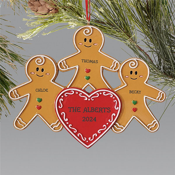 Personalized Gingerbread Cookie Family Ornament