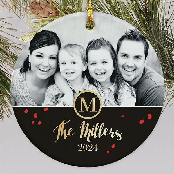 Family Photo Christmas Personalized Tree Ornament