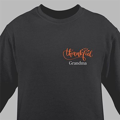 Embroidered Thankful Sweatshirt