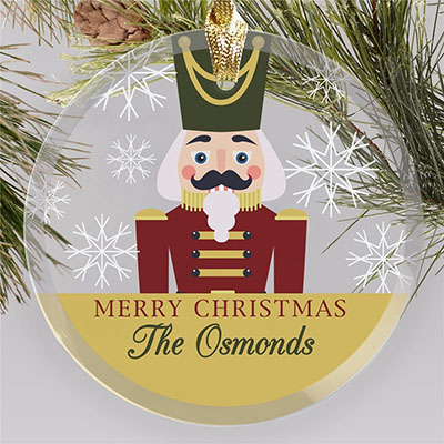 Personalized Nutcracker Round Glass Ornament