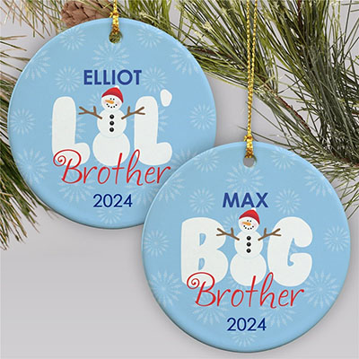 Big Brother - Lil Brother Snowman Christmas Ornament