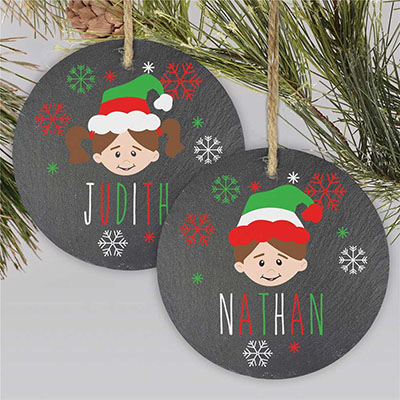 Personalized Christmas Characters Slate Ornament