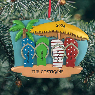 Personalized Flip Flop Family Ornament