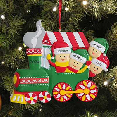 Personalized Family Train Ornament