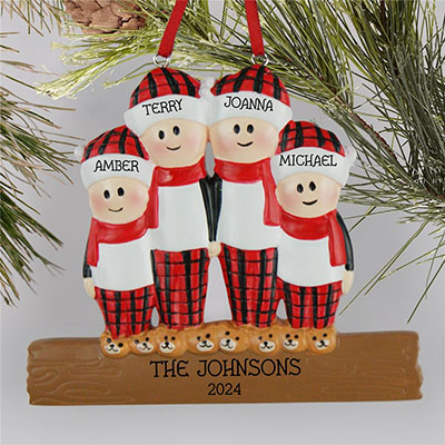 Flannel Family Personalized Christmas Ornament With Names