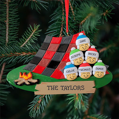 Personalized Camping Family Ornament