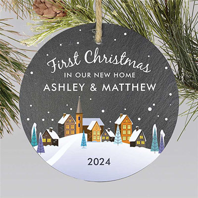 Personalized New Home Slate Ornament