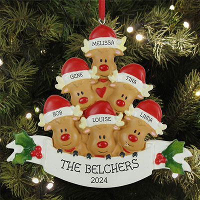 Personalized Reindeer Family Christmas Ornament