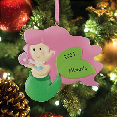 Personalized Mermaid Christmas Ornament