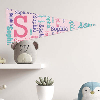 Personalized Girls Word Art Pennant