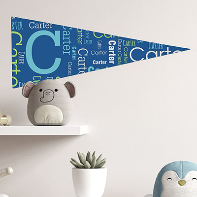 Personalized Boys Word Art Pennant