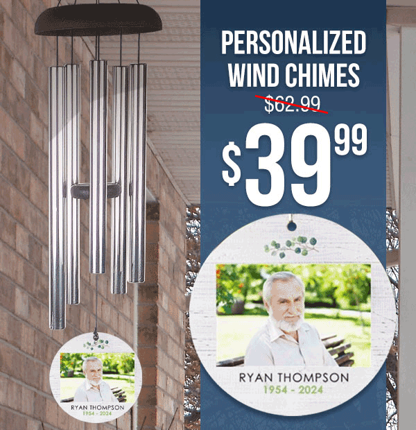 $39.99 Personalized Wind Chime With Code: WIND39GS