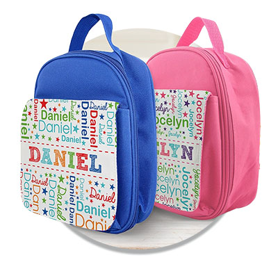 Personalized Colorful Name Word Art Lunch Bag