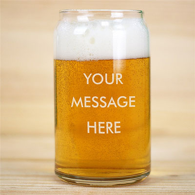 Engraved Write Your Own Beer Can Glass