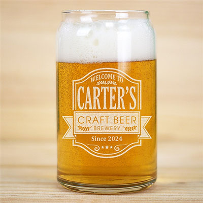 Personalized Craft Beer Can Glass