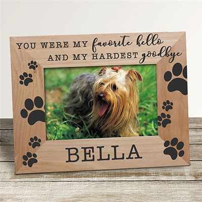 Personalized Favorite Hello and Hardest Goodbye Memorial Pet Frame