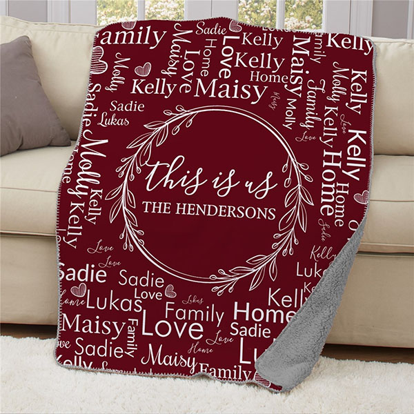 Personalized This Is Us Word Art 50x60 Sherpa Blanket