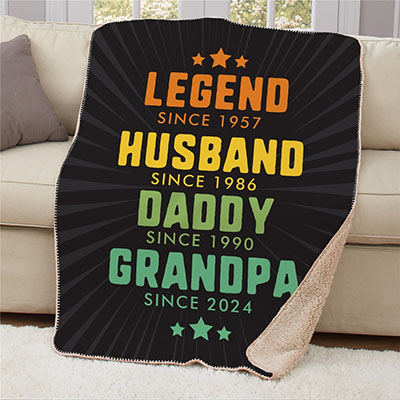 Personalized Legend Titles 50x60 Sherpa Blanket