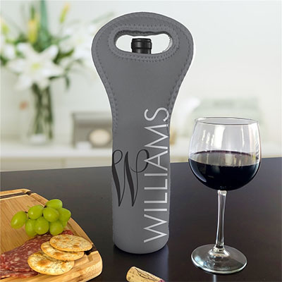 Personalized Vertical Family Name Wine Gift Bag