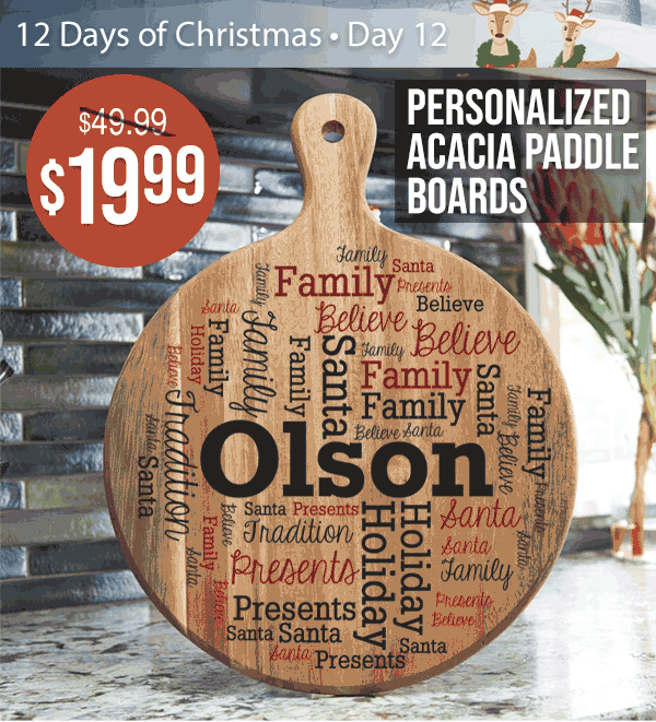 $19.99 Personalized Acacia Paddle Boards With Code: DAY12NR