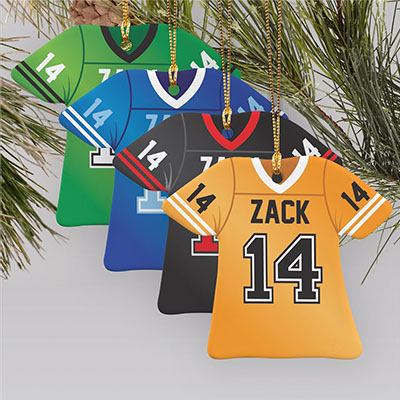 Personalized Football Jersey Holiday Ornament