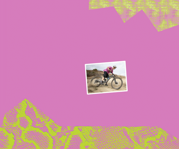 Neon pink and green gif highlighting the new Origins MTB Collection