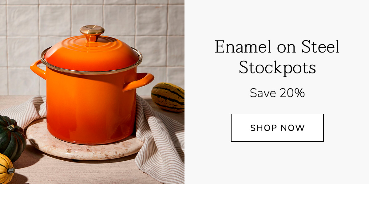 Enamel on Steel Stockpots: Save 20% - BUY NOW