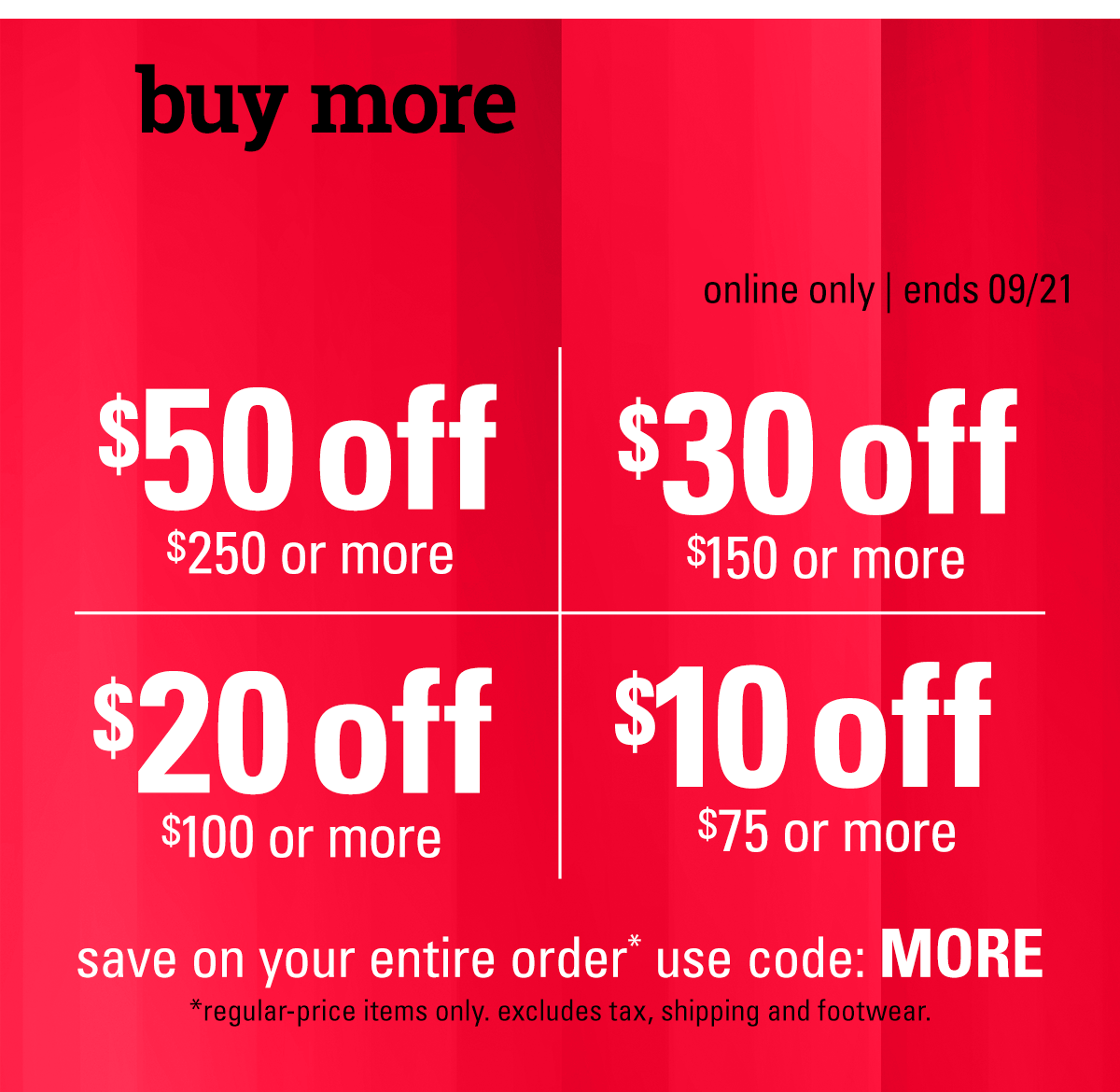 Buy more save more sale >