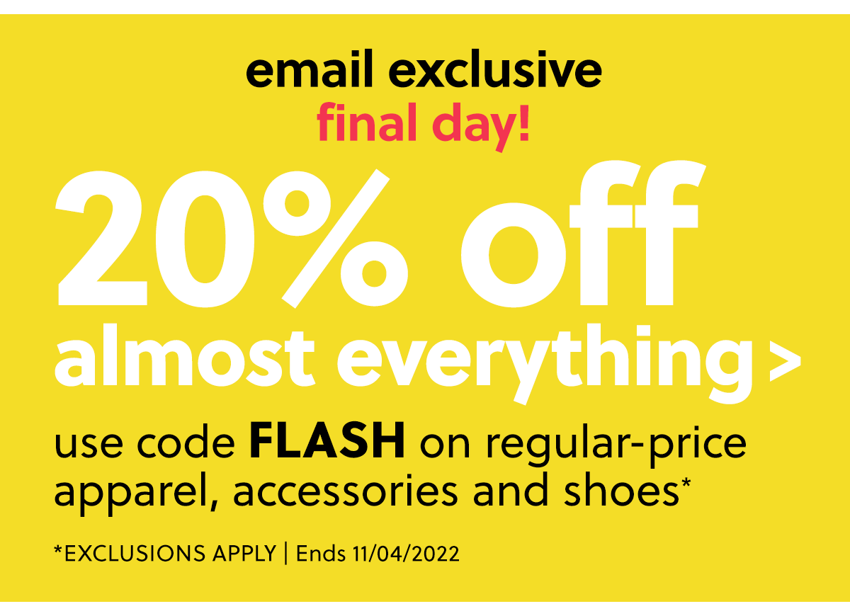 Hours left 😱 20 off ALMOST everything Uniform Advantage