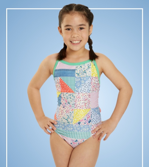 Country Picnic Thin Strap One Piece Swimsuit Youth (22-28)